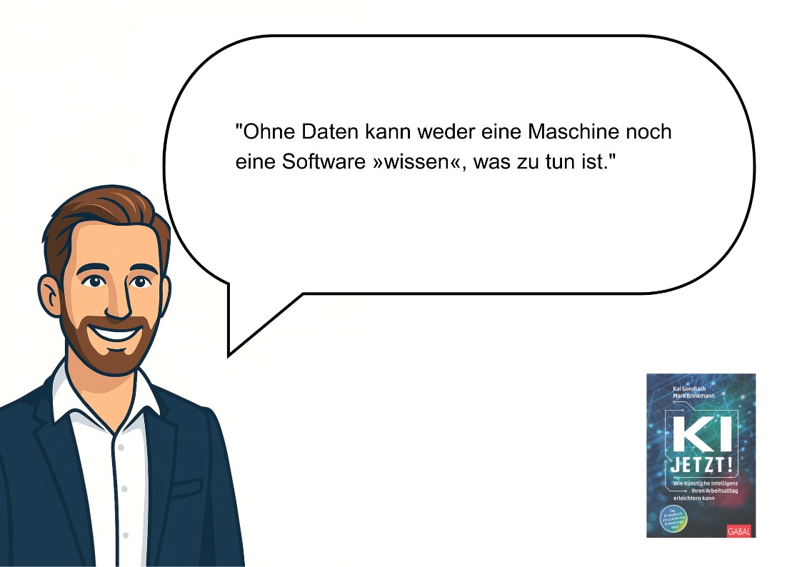 Illustration mit Kai Gondlach und Zitat zum Thema Datenstrategie 2.0 im Mittelstand